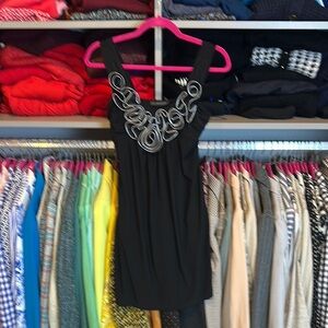 American City Wear black with silver tone rosette mini dress size XS